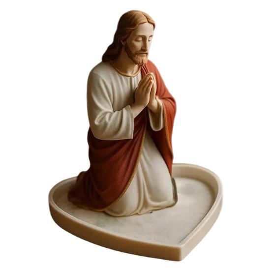 Virgin Mary Rosary Holder Resin Mary or Jesus Figurine Jewelry Dish Our Lady Prayer Rosary Dish Religious Gift Catholic Decor for Personal Devotional