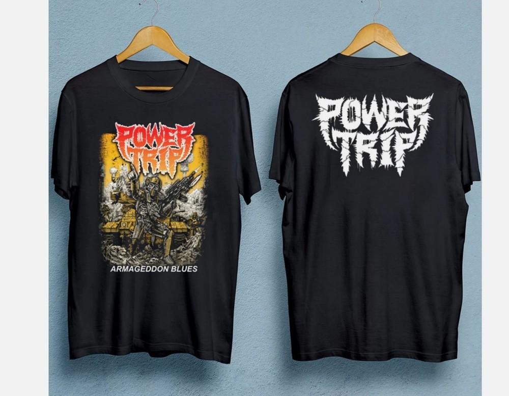 Футболка Power Trip, 2 стороны, черная, хлопок, унисекс, все размеры S-5XL, футболка унисекс