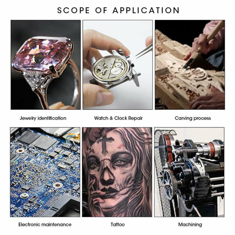 Регулируемая по размеру головка, светодиодная лупа, акриловая линза, двойная увеличительное стекло для очков