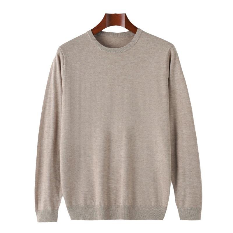 Worm-spinned Round Neck Wool Sweater for Men's Autumn and Winter New Loose Casual Base Shirt Top Versatile Warm Sweater