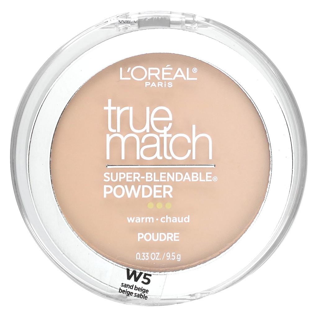 L'Oréal, True Match, Super Blendable Powder, Warm, W5 Sand Beige, 9.5G(0.33Oz)