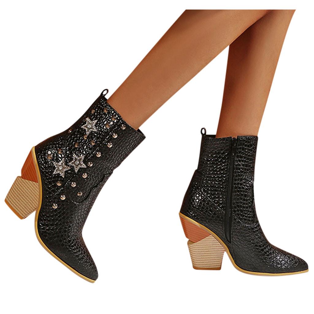 Женские модные ботинки больших размеров с шипами, ботильоны на очень высоком каблуке со змеиным острым носком