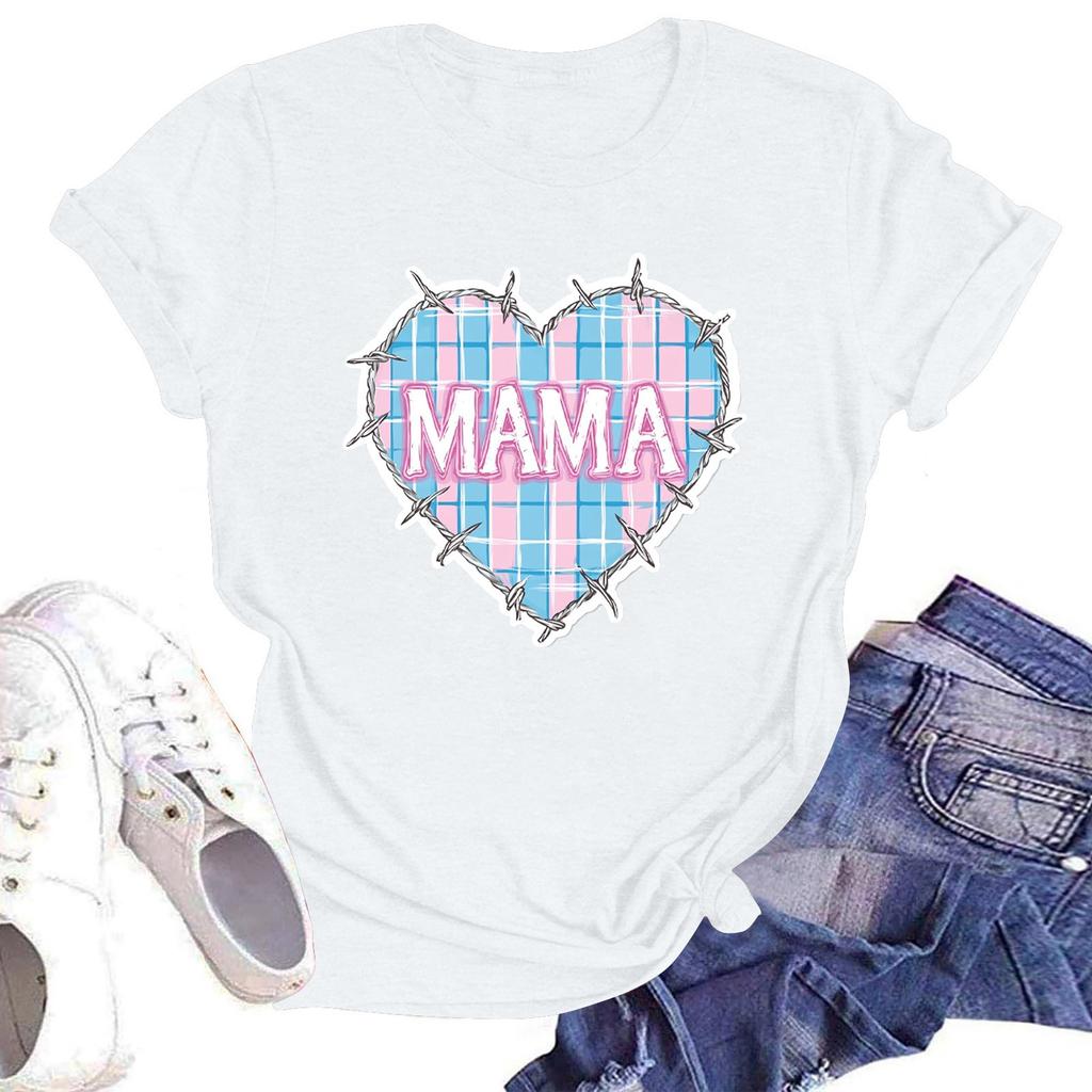 Женская повседневная футболка с круглым вырезом и короткими рукавами с принтом