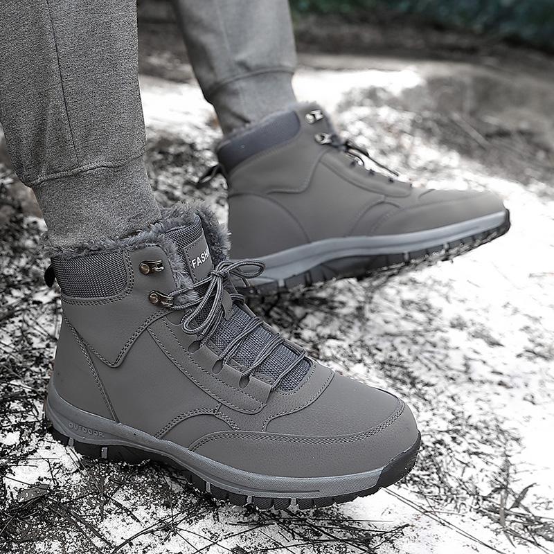 Men's Boots Winter Work Cotton Shoes Outdoor Wear-resistant Thick Sole Fashion Plush Warmth Casual Snow Boots for Women 2024