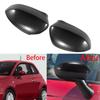 For Fiat 500 2007- Carbon/Glossy Black Side Mirror Cover Cap Door Wing Rearview Mirrors Accessories
