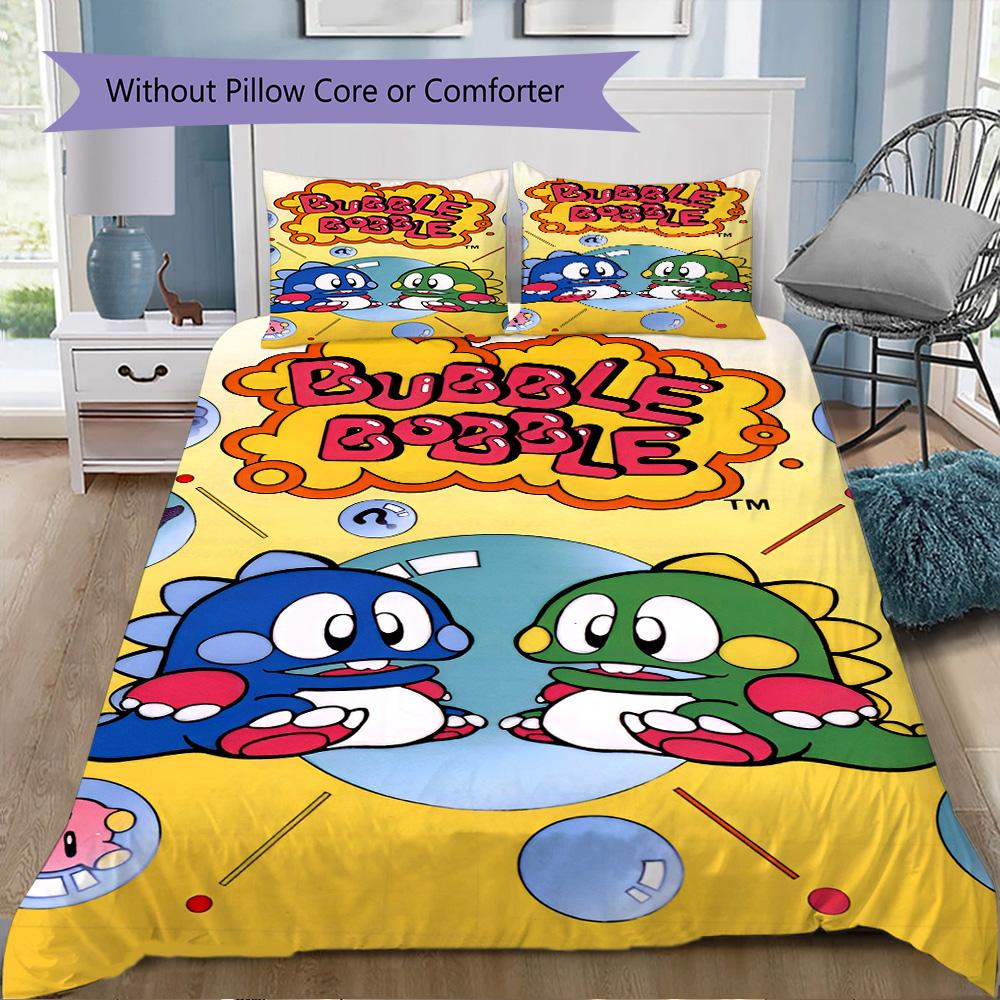 Bubble Bobble Pattern Bedding,Quilt Set Quilt Cover Pillowcase Home Birthday Gift (1*duvet cover+2*pillowcase,without core)XSJT0917438