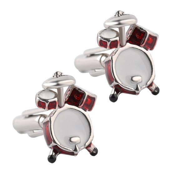 1 Pair Men Cufflinks Drum Shape Fade-Resistant Alloy Cufflinks Casual Formal Wear Banquet Attire Accessories