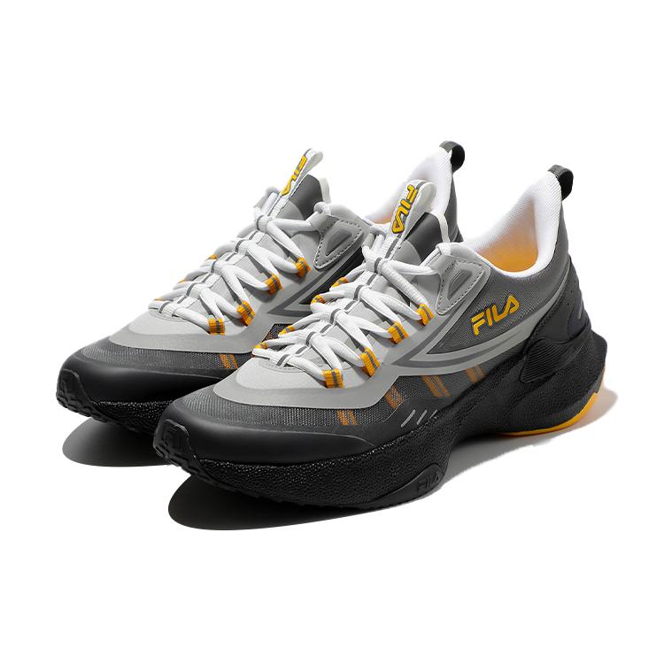 FILA Neuron 5 Textile, Synthetic Leather Low top Running Shoes Unisex Gray Black 1RM01672D_006