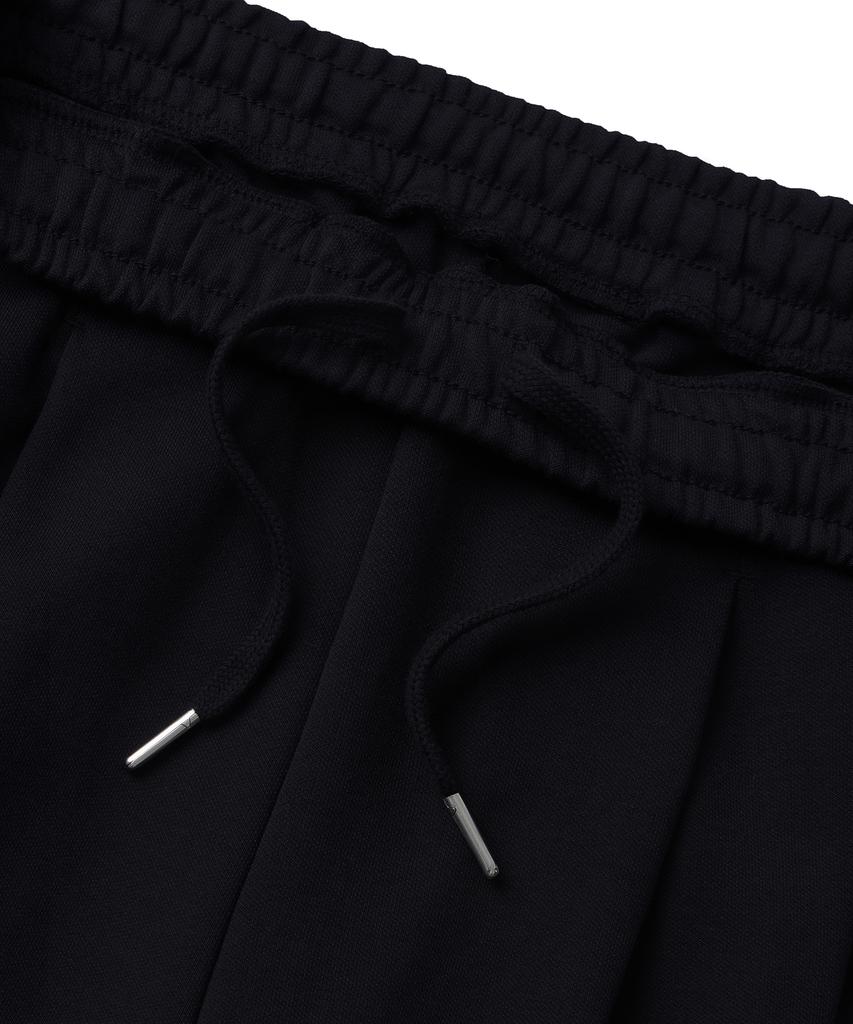MUSINSA STANDARD WOMAN Женские широкие брюки-джоггеры из двустороннего трикотажа с двумя защипами [Черный]