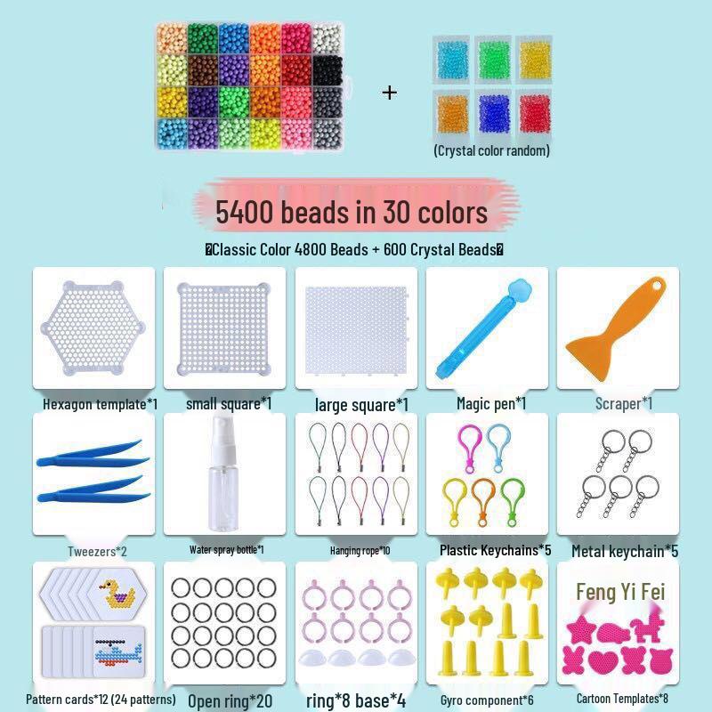 Набор бусин с волшебным водяным туманом: Креативные ручные DIY бусины Perler без глажки для образовательных игр детей