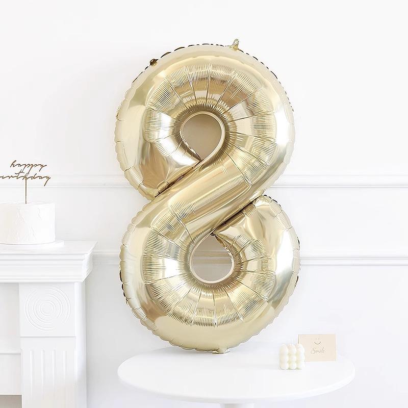 40-Inch Platinum Digital Balloon Props Girl Baby Year-Old Ceremony Sense Photo Background Arrangement