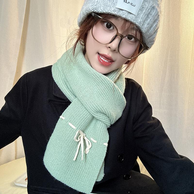 Шарф-бабочка Luochi Knitting: Женский зимний теплый, ветрозащитный шерстяной шарф-снуд