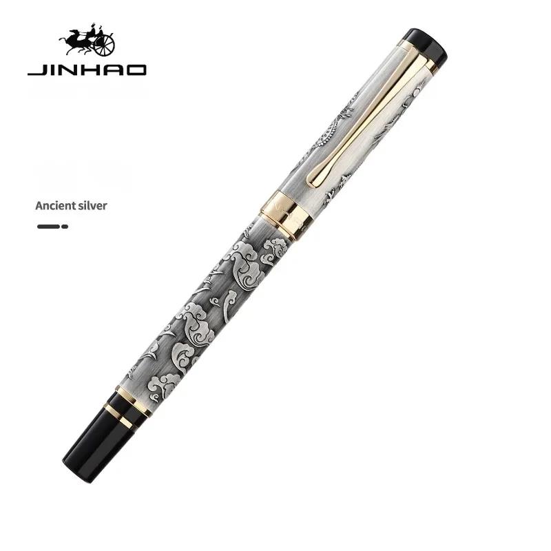 Jinhao 5000 Роскошная Металлическая Перьевая Ручка Красивая Резьба с Текстурой Дракона Деловые Офисные Школьные Принадлежности Канцелярские Товары PK 9019