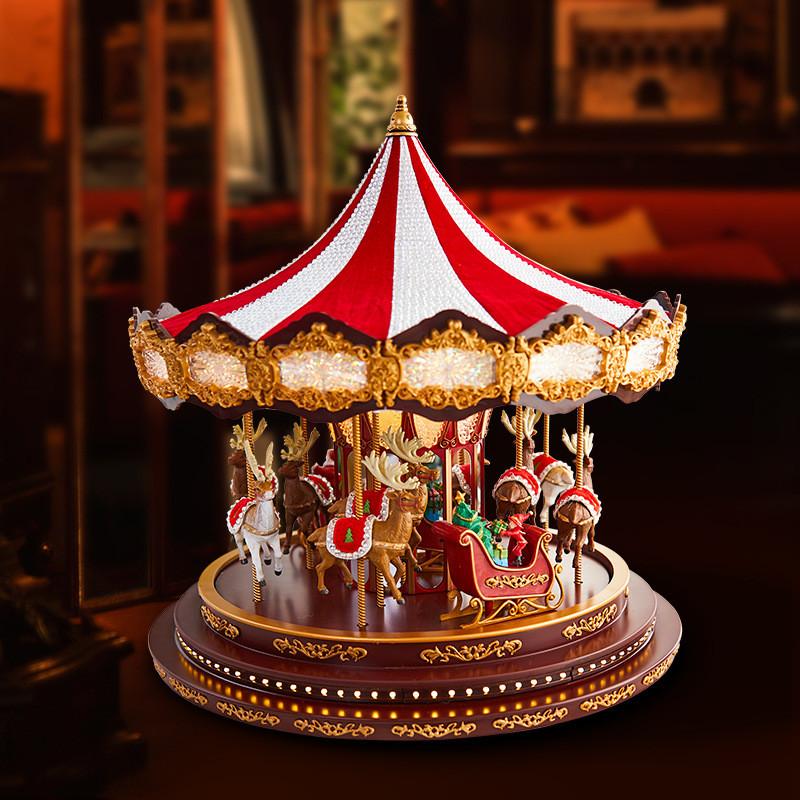 Музыкальная шкатулка-карусель с вращающимся механизмом, мелодичными мелодиями, праздничная игрушка, подарок