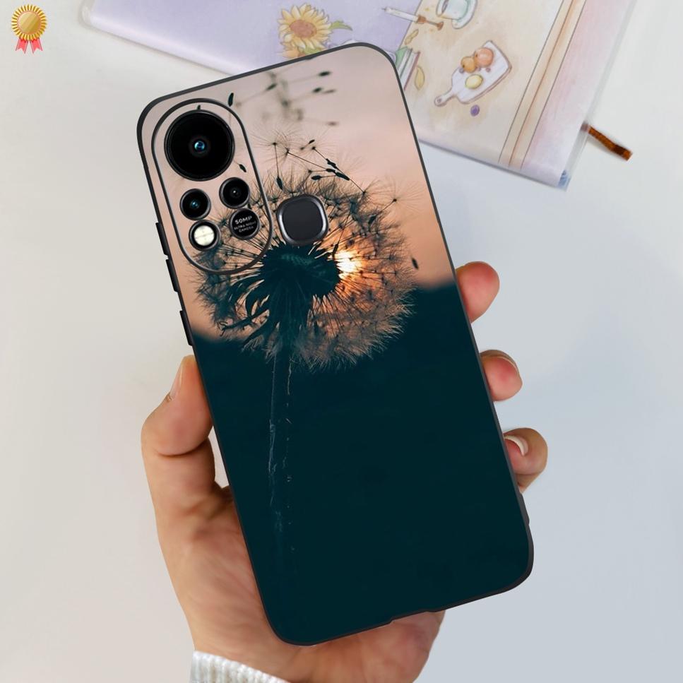 For Infinix Hot 11s Case Back Cover Clear Cute Cat Black Soft Silicone Coque For Infinix Hot11S Hot 11S Phone Case Bumper Fudna