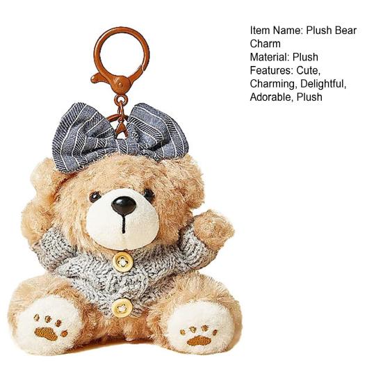 Милый плюшевый брелок-мишка для женщин, мягкая игрушка, подвеска для сумки, для сумок, рюкзаков, кошельков, багажных бирок, аксессуар