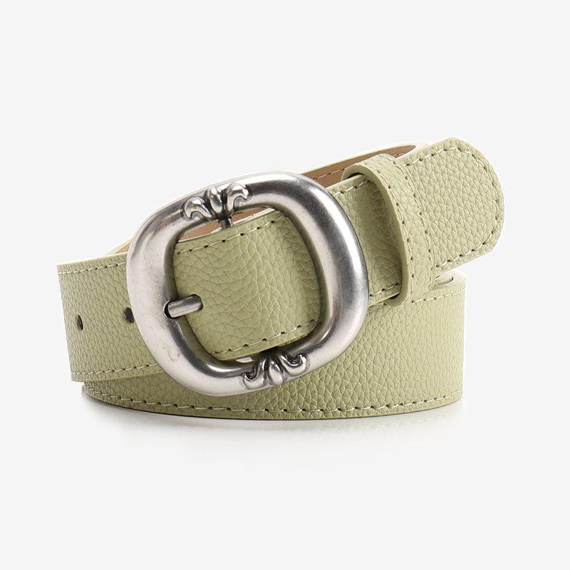 Leather Pattern Leopard Belt With Electroplated Buckle For Women Casual