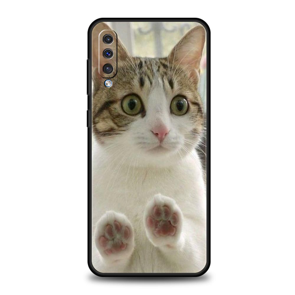 Милый чехол-котик с сердцем для Samsung Galaxy A56 A36 A26 A34 A17 A16 A06 A14 A12 A54 A72 A70 A24 A22 A20e A52 A50 A40 A32