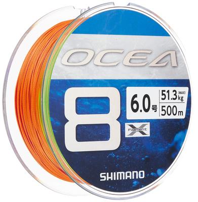 SHIMANO Леска Osea 8 500м 5 цветов Леска для рыбалки №. 6.0 LD-A91S