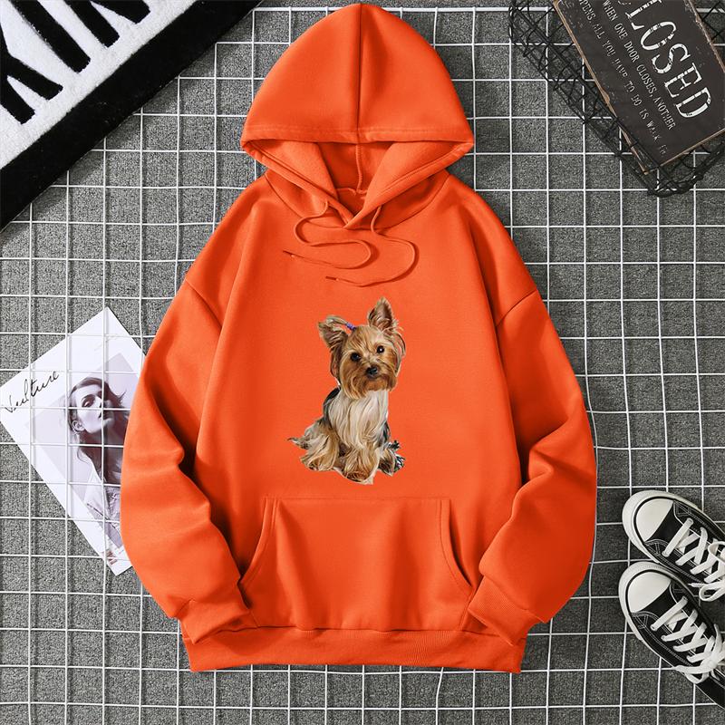 Spring Summer Women's Hoodie 3D Kawaii Dog Printed Fashion Casual Long Sleeve Round Neck Top Loose Large Size Clothing