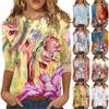 Рубашки с рукавом 3/4 для женщин, футболки с графическим принтом, блузки, повседневные базовые топы, пуловеры
