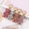 Cartoon Rhinestone Bear Keychain Animal Car Keyring Creative Bear Pendant Girls