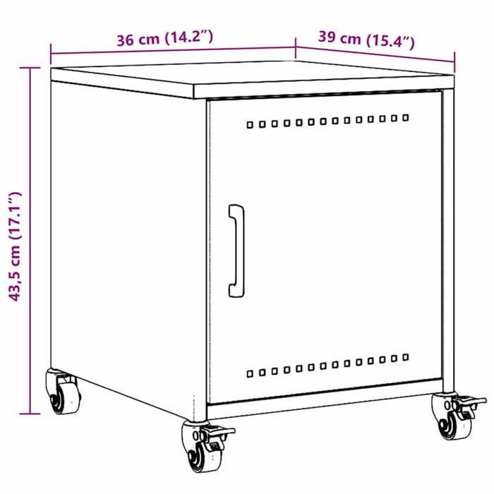 VidaXL Tables de chevet 2 pcs anthracite 36x39x43,5 cm acier, armoire, armoire latérale, support de téléphone, table de 846619