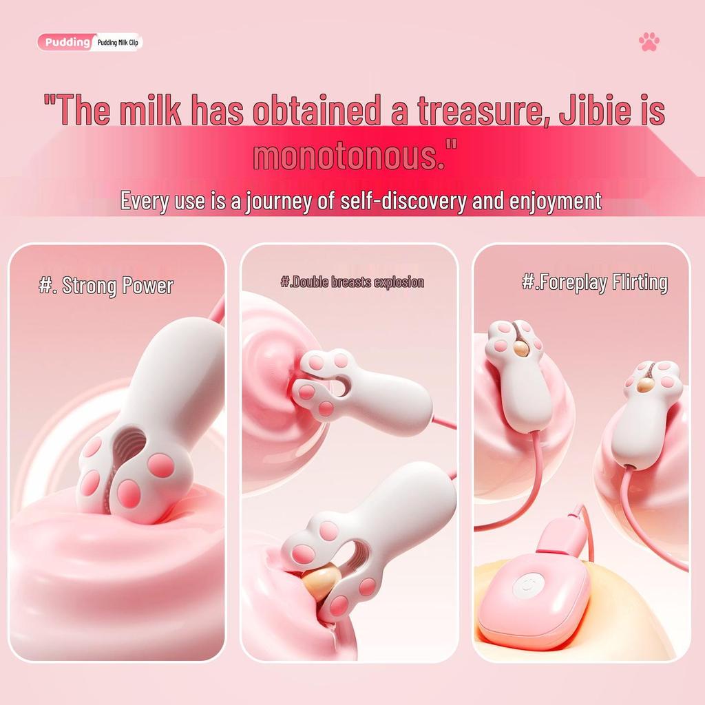 Laolusi Multi-Frequency Vibrating Pudding Milk Clip for Female Breast Stimulation