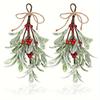 2pcs Classic Style Artificial Mistletoe Garland No Electricity Required Featherless Ideal For Christmas Tree Fireplace Cloak Decoration Perfect