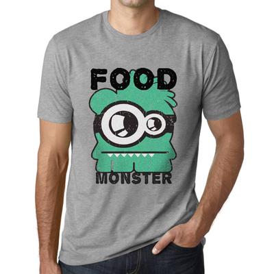 Мужская винтажная футболка Футболка с рисунком Food Monster Grey Marl
