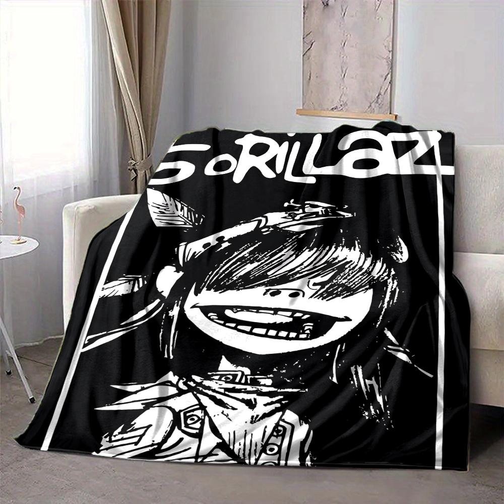 1Pc Gorillaz Artistic Fusion Blanket Soft And Comfortable Casual Warm Camping Travel Christmas Halloween Xmas Gift M924378