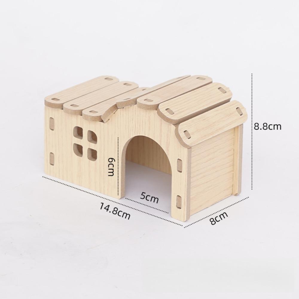 Durable Hamster House Natural Wooden Small Pets Hideaway New Hamster Hide Villa  for Chinchilla
