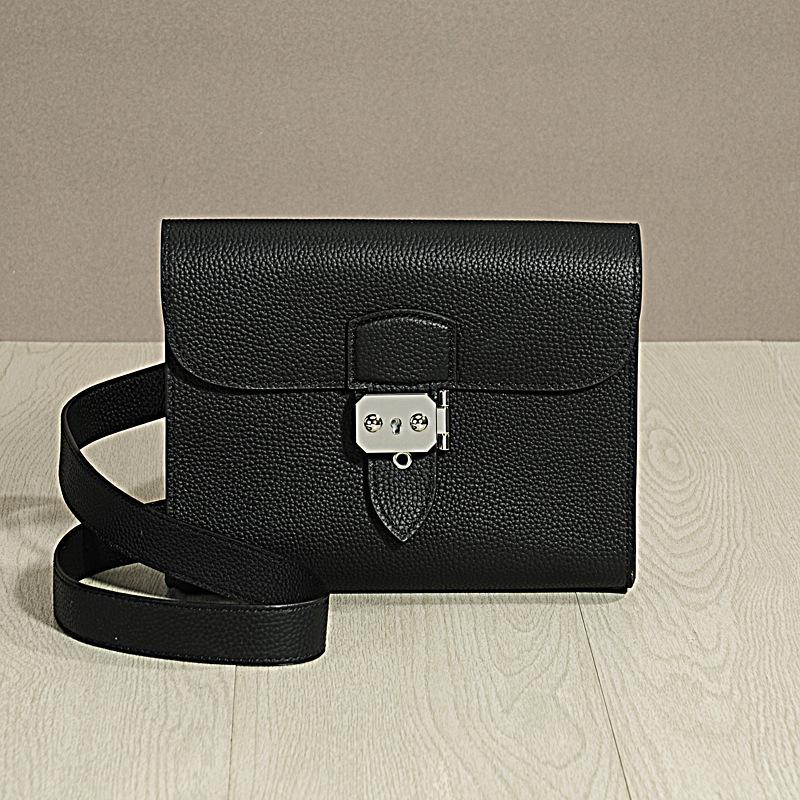 Сумка-клатч из натуральной кожи в корейском стиле - большая вместимость, воловья кожа, двойное назначение