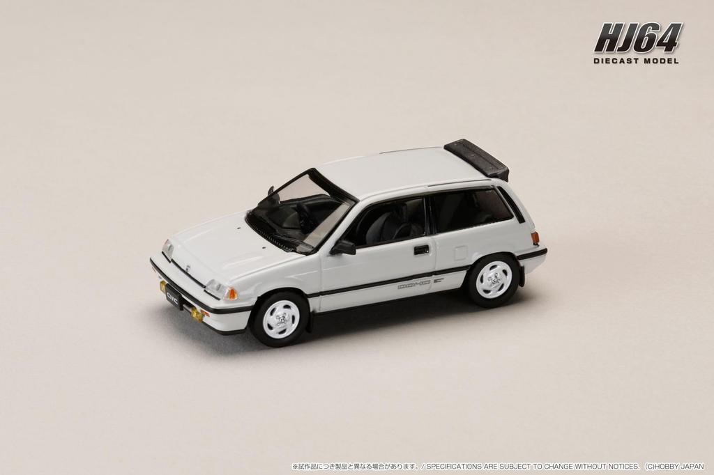 Hobby Japan HJ64 1/64 Scale Honda Civic (Automatic Transmission) Late Version with Genuine Optional Parts, White, Finished Model, HJ643029W