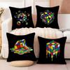 Игровой RRubik CCube Чехол-подушка Натуральный лен Органическая ткань Двусторонняя печать Диван Домашний декор Дышащая Подушка для кровати