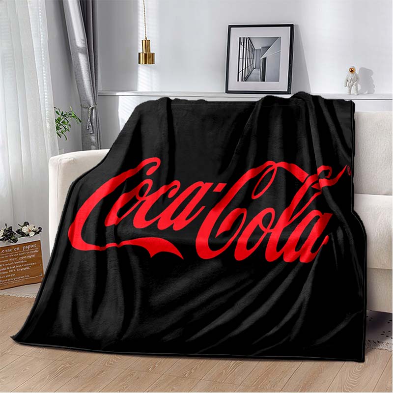 3D New Fashionable Printed C-Coca C-ColaS Flannel Sofa Bed Blanket Office Airplane Travel Picnic Warm Bed Cover Quilt Sleep Gift