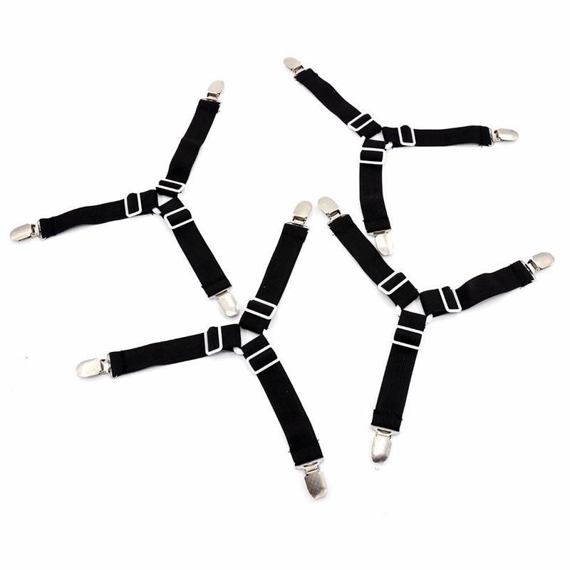 4 шт./компл. ремни для кроватей, регулируемые подтяжки для простыни, угловой держатель, эластичные застежки, зажимы