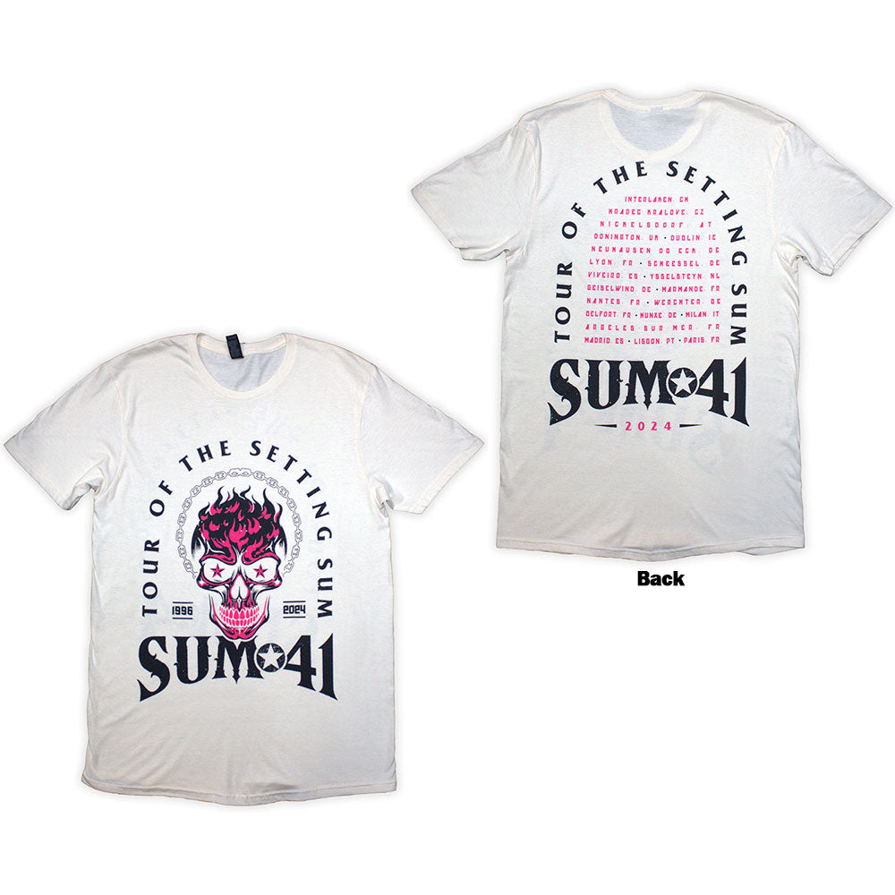 Sum 41 TShirt Tour 24 Pink Skull Back Print ExTour OFFICIAL NEW