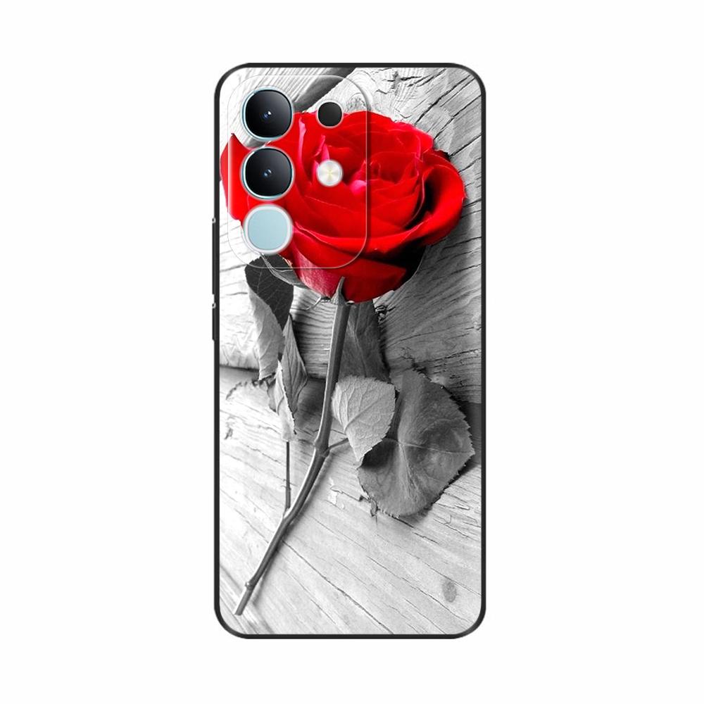 Чехол-крышка для Vivo Y29 4G 2025 Милые Цветы Мягкий Силикон Capa Чехлы для Телефона Для Vivo Y29 4G Чехол Мультяшные Ударопрочные Сумки Coque