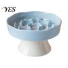 High Base Pet Bowl Raised Slow Feeder Bowl, Ceramic Down Eating Food Vomiting Prevention Anti Dish for Small Medium Dogs & Cats Cat