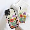 Slim Skin Feeling Cartoon Flowers Tulips Soft Silicone PU Leather Cover Phone Case for Samsung Xiaomi Poco Redmi