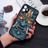 Samurai Oni Mask Phone Case For IPhone 18 14 11 12 13 Mini Pro Max 8 7 Plus X XR XS MAX Translucent Matte Cover