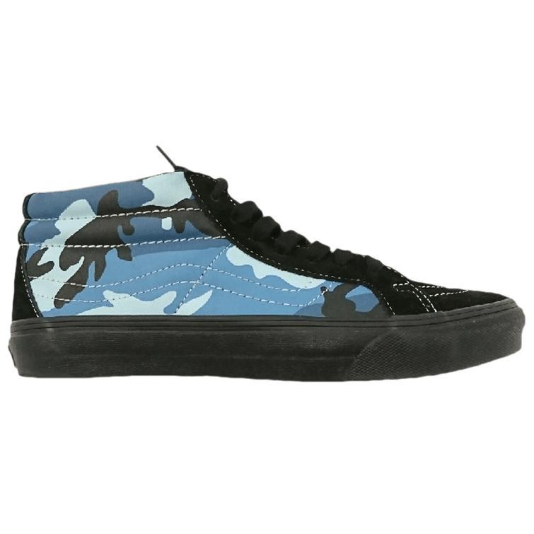 Supreme x Vans Old Skool Abrasion Resistant Mid top Skateboard Shoes Men's Black Blue VN01R1G8C