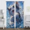 Anti-mosquito Curtains for Camera Cute Cartoon Cat Curtains Child Room Window Curtain for Room 2 Panel Partition Shades Living