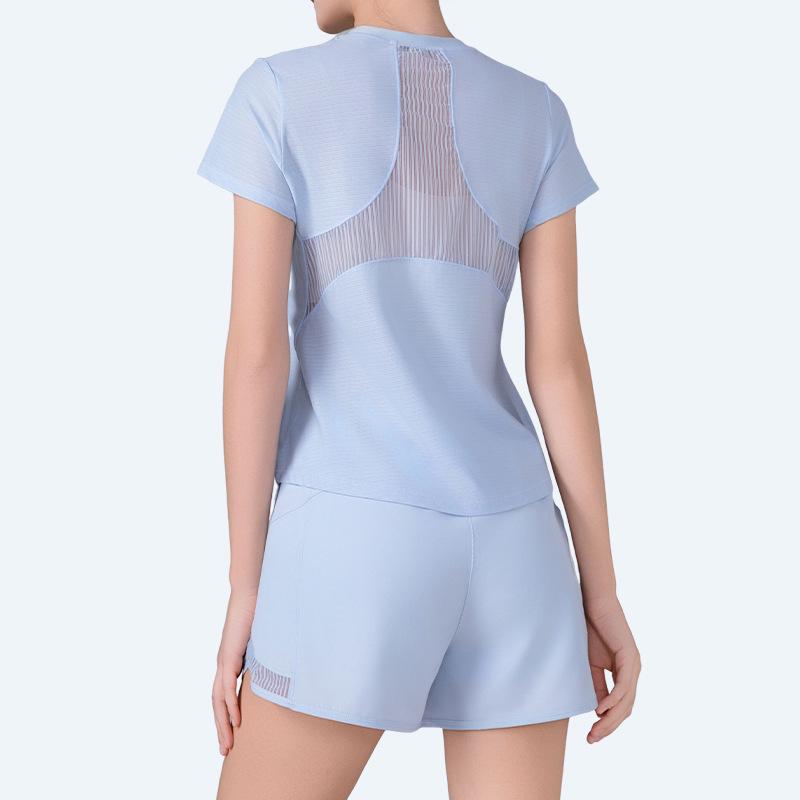 Женский летний быстросохнущий комплект спортивной одежды для йоги и тренажерного зала с карманами