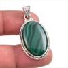 Natural Malachite Gemstone Handmade 925 Solid Sterling Silver Pendant 1.5" k5W62