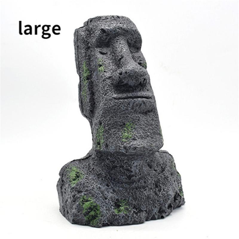 Каменная статуя острова Пасхи, орнамент из смолы, украшение для аквариума, искусственный камень, декор для аквариума