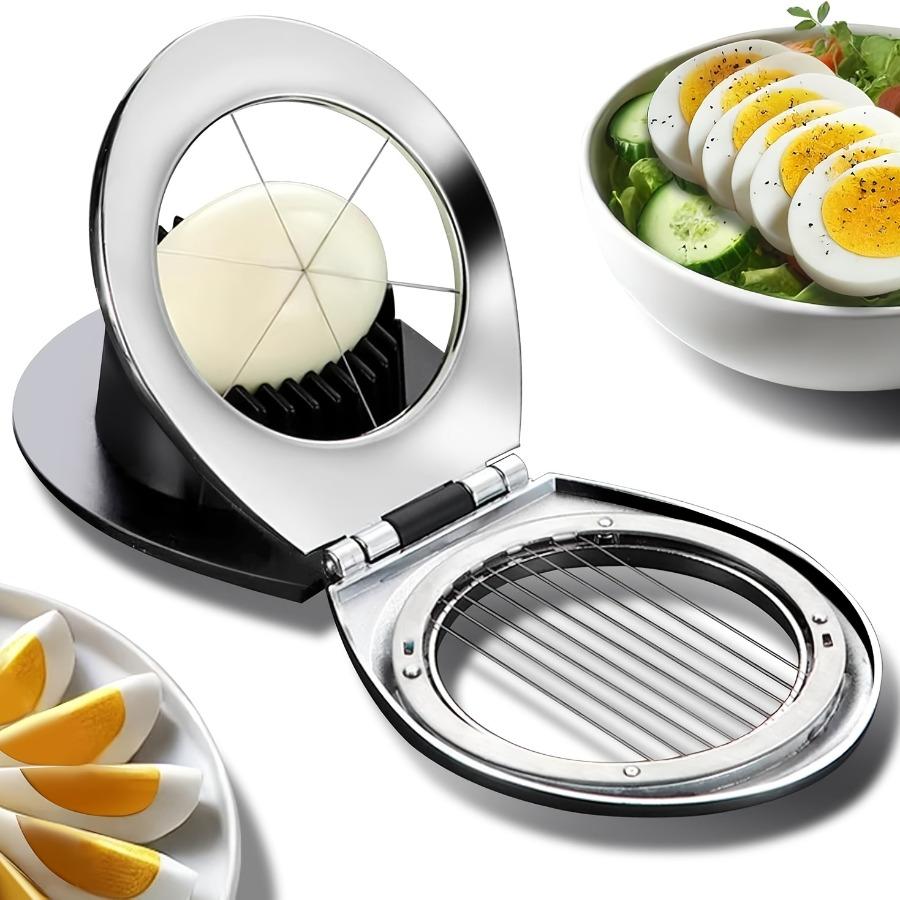 Heavy-Duty Egg Cutter Designed for Slicing Hard-Boiled Eggs, Strawberries, And Soft Fruits, Featuring Stainless Steel Wires And Three Slicing Options