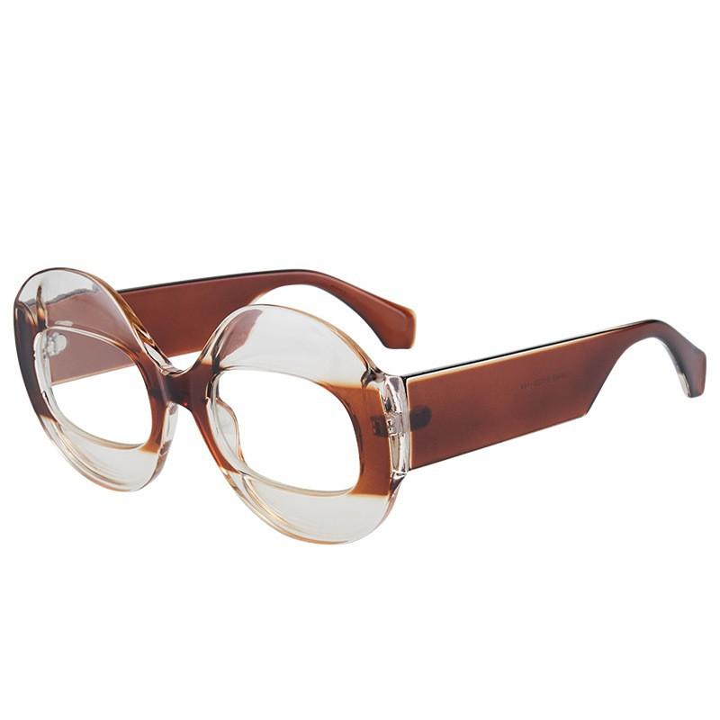 New sunglasses European and American round frame contrasting color hip-hop glasses men's and women's personalized anti-ultraviolet sunglasses