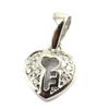 [M1726] - Silver 'Love' Pendant with White Padlock